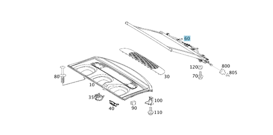 A2118101220 MERCEDES W211 REAR ROLLER BLIND PARCEL SHELF GENUINE NEW