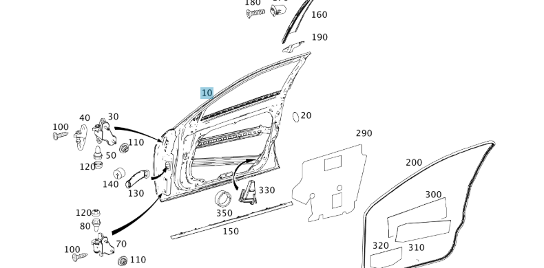 A2127200105 MERCEDES DRIVER'S DOOR GENUINE NEW