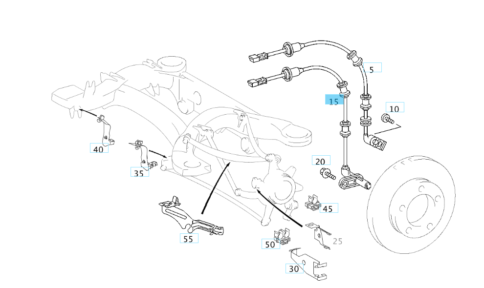 A2205401717 MERCEDES C215 W220 REAR LEFT RPM SENSOR GENUINE NEW