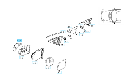 A2208200521 MERCEDES 215 220 TURN SIGNAL LAMP LEFT GENUINE NEW