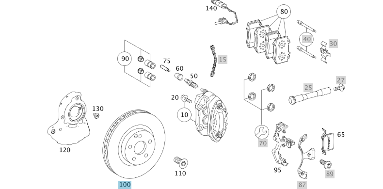 A2214211312 MERCEDES AMG FRONT BRAKE DISC GENUINE NEW