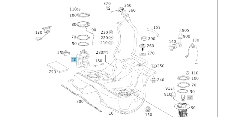 A2214708494 MERCEDES 216 221 FUEL PUMP GENUINE NEW