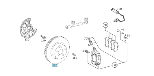 A2304210912 MERCEDES AMG BRAKE DISC GENUINE NEW
