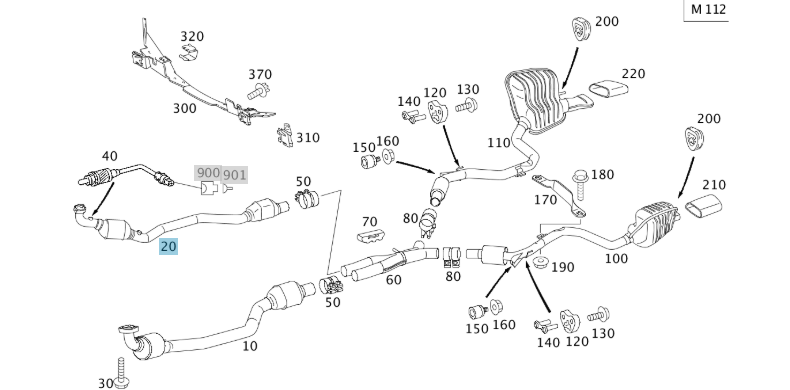 A2304902119 MERCEDES CATALYTIC CONVERTER GENUINE NEW