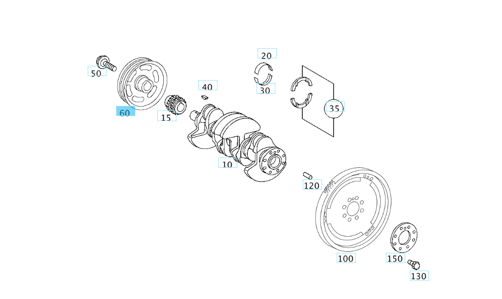 A2660320004 MERCEDES M266 BELT PULLEY GENUINE NEW