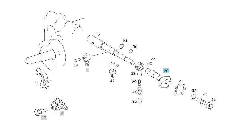 A3872605682 MERCEDES 714 SHIFTING TUBE GENUINE NEW