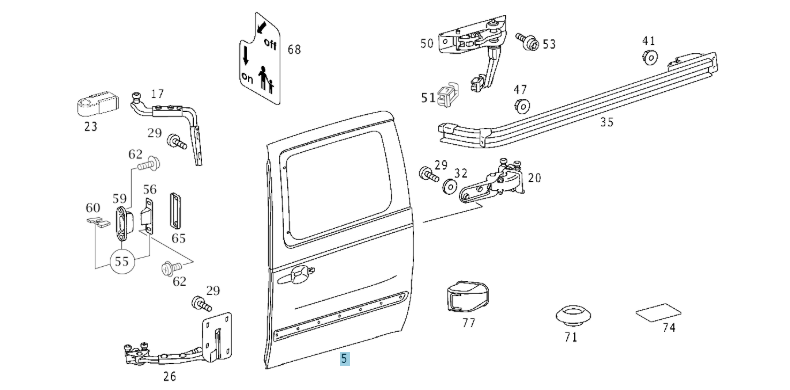 A4147300005 MERCEDES DOOR SHELL GENUINE NEW