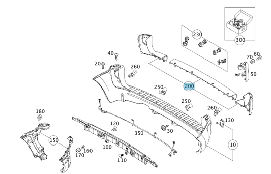 A4158800024 MERCEDES 415 TS COVER BUMPER AREA GENUINE NEW