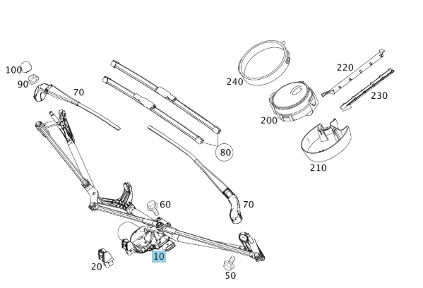 A4518200040 SMART 451 WIPER SYSTEM FRONT GENUINE NEW