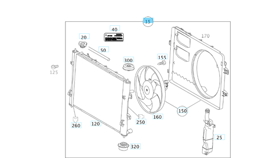 A4545001503 SMART 454 WARM GREY RADIATOR WITHOUT VENTILATOR GENUINE NEW