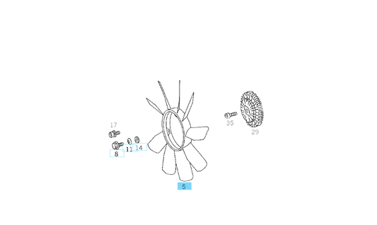 A6012000323 MERCEDES 601 FAN USED WITHOUT AIR CONDITIONER GENUINE NEW