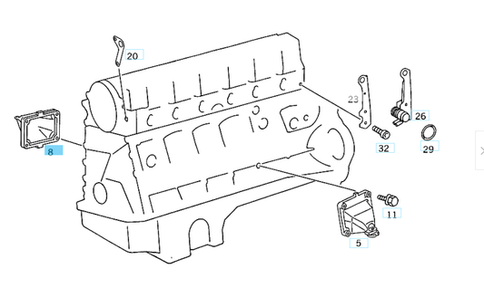 A6032236204 MERCEDES M103 M104 OM603 OM606 RIGHT ENGINE SUPPORT GENUINE NEW