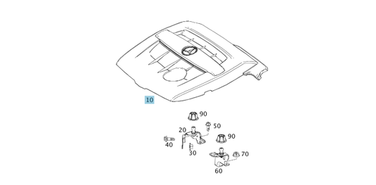 A6070100067 MERCEDES 117 156 176 246 607 ENGINE COVER GENUINE NEW