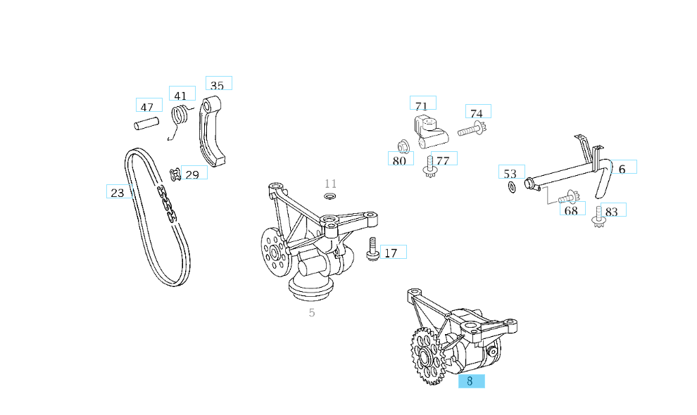 A6111800301 MERCEDES 611 646 OIL PUMP GENUINE NEW
