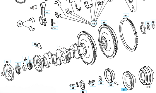 A6150321704 MERCEDES OM615 OM616 PULLEY ONE-GROOVE GENUINE NEW