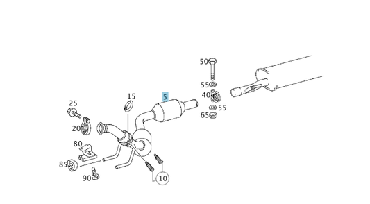 A6384904219 MERCEDES W638 VITO DIESEL FRONT CATALYTIC CONVERTER DINEX 56309 NEW