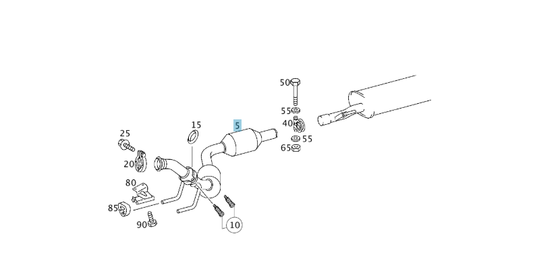 A6384904319 MERCEDES W638 VITO DIESEL FRONT CATALYTIC CONVERTER DINEX 56308 NEW