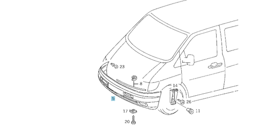 A6388800570 MERCEDES 638 FRONT BUMPER FACE BAR GENUINE NEW