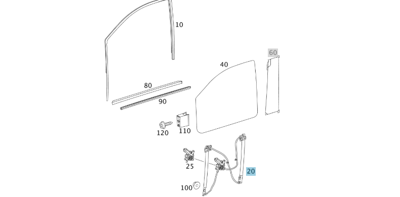 A6397200446 MERCEDES 636 639 WINDOW LIFTER LEFT GENUINE NEW