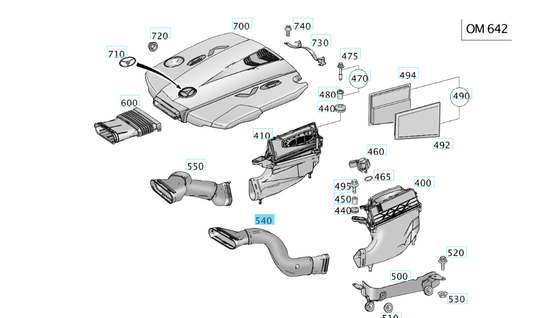 A6420948797 MERCEDES 166 292 RAW AIR LINE GENUINE NEW
