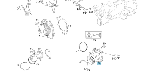 A6422002215 MERCEDES 642 COOLANT THERMOSTAT GENUINE NEW