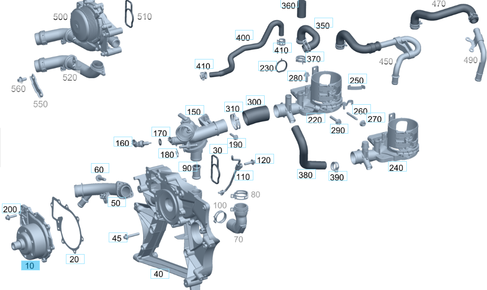 A6512001702 MERCEDES 651 COOLANT PUMP GENUINE NEW