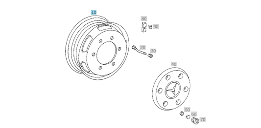 A6684000002 MERCEDES 668 669 VARIO DISK WHEEL 6JX16 H2 HMA 120 GENUINE NEW