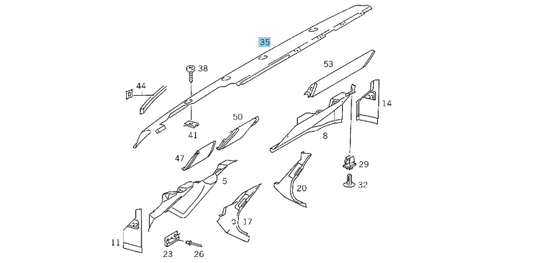 A6736870209 8425 MERCEDES 673 674 COVERING WINDOW SILL MAT BRAZIL GENUINE NEW