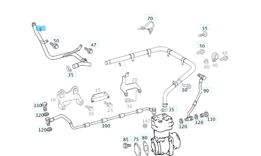 A9041301457 MERCEDES 900 904 907 924 SUCTION LINE GENUINE NEW
