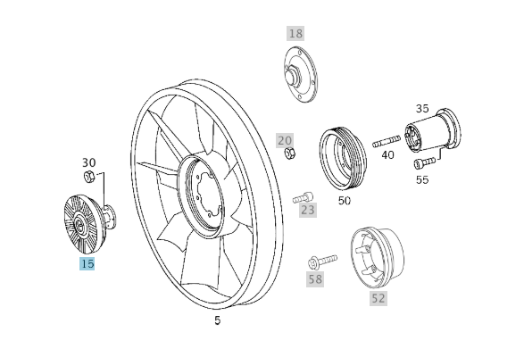 A9042000822 MERCEDES 900 904 907 909 924 FAN DRIVE GENUINE NEW