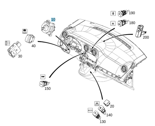 A9065450104 MERCEDES 415 906 LIGHT SWITCH GENUINE NEW