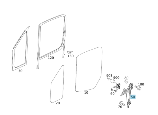 A9067200046 MERCEDES 906 WINDOW LIFTER LEFT DOOR GENUINE NEW